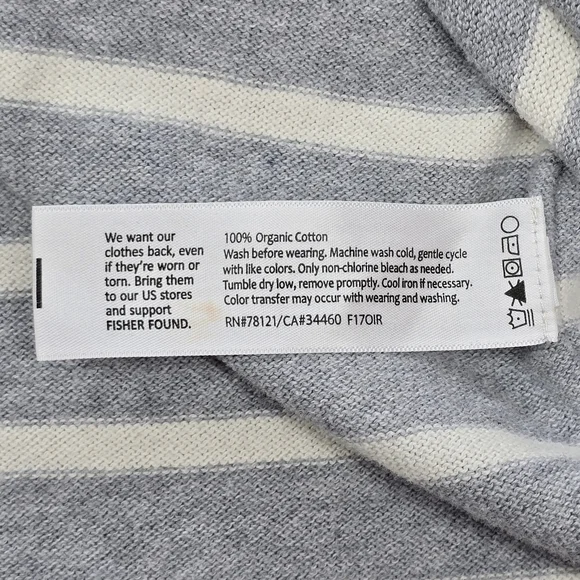 Eileen Fisher Organic Cotton Striped Short Sleeve Sweater - Picture 6 of 11